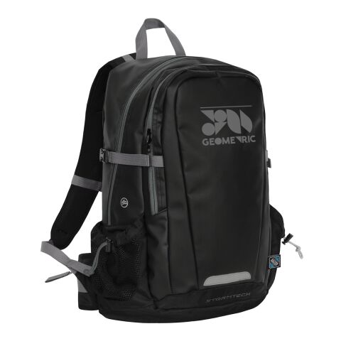 Deluge Waterproof Backpack Black | Silk Screen | Front | 8.00 Inches × 5.00 Inches