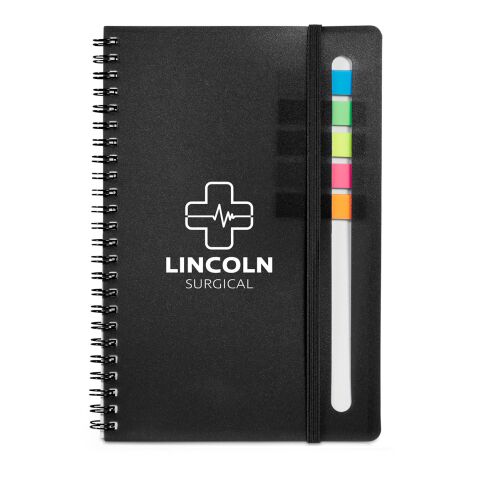 Semester Spiral Notebook With Sticky Flags Standard | Black | No Imprint | not available | not available
