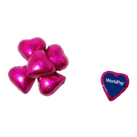 Individually Wrapped Chocolate Hearts Pink | HP Printer | Location 1 | 1.10 Inches × 1.20 Inches
