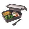 Three Compartment Food Storage Bento Box Black | No Imprint | not available | not available