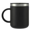 Hydro Flask® Coffee Mug 12oz Standard | Black | 1 color Screen Print | Handle Left, opposite Hydro Flask, - Center of art 2" down from lip | 2.00 Inches × 1.75 Inches