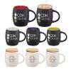 Hearth Ceramic Mug with Wood Lid/Coaster 15oz Black-White