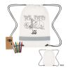 Lil' Bit Reflective Coloring Drawstring Bag With Crayons White | No Imprint | not available | not available