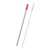 Stainless Steel Straw With Cleaning Brush Silver with Orange
