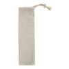 3 Pack Bamboo Straw Kit In Cotton Pouch Beige | 1-color Screen Print | Side1 | 6.00 Inches × 1.50 Inches