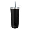 24 Oz. Colma Tumbler Black Straw | No Imprint
