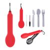 Travel Utensil Set With Silicone Holder Red | No Imprint | not available | not available