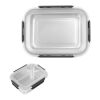 Microwavable Stainless Steel Food Container Metallic Silver
