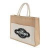 Jute Shopper Tote with Recycled Cotton Pocket Natural | No Imprint | not available | not available
