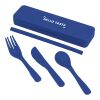 Recycled Plastic Utensil To Go Set Royal Blue | No Imprint | not available | not available