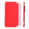 5" x 7" Recycled Dual Pocket Spiral Notebook w Pen Red with White | No Imprint | not available | not available