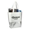 Large Laminated Metallic Bottom Tote White-Silver | No Imprint | not available | not available