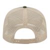 Cap America Poly/Cotton Trucker Mesh Back Cap Heather Olive-Loden-Stone | Embroidery | - Across Front Panels | 5.50 Inches × 2.50 Inches