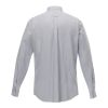 Men's IRVINE Oxford LS Shirt Tall Standard | Silver Heather | 4XL | 1-color Apparel Digital Transfer | BACK YOKE, Horizontal, - Centered on Yoke | 4.00 Inches × 2.00 Inches