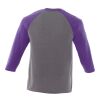 Men's DAKOTA Three Quarter Tee Standard | Purple Heather-Medium Heather Grey | 3XL | No Imprint | not available | not available