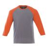 Men's DAKOTA Three Quarter Tee Orange Heather-Medium Heather Grey | L