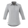 Women's TIPTON Three Qtr Slv Polo Standard | Heather Grey | M | No Imprint | not available | not available
