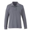 PALO Long Sleeve 100% Cotton Pique Polo - Women's Standard | Steel Grey | XS | No Imprint | not available | not available