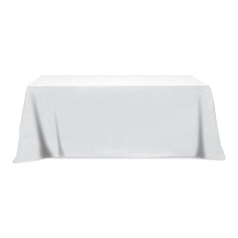 Flat Poly/Cotton 4-sided Table Cover - fits 8' standard table White | No Imprint | not available | not available