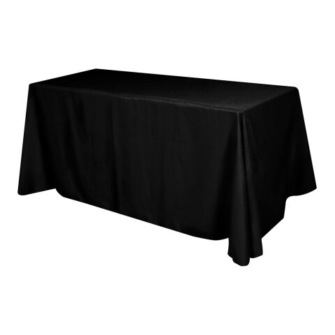Flat Polyester 4-Sided Table Cover - fits 6&#039; standard table Black | No Imprint | not available | not available