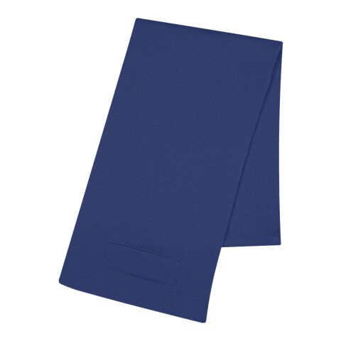 Knit Scarf With Patch Royal Blue