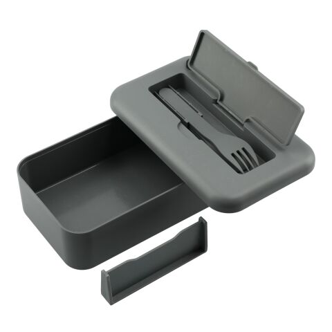 Bamboo Fiber Lunch Box with Utensil Pocket Gray | No Imprint | not available | not available