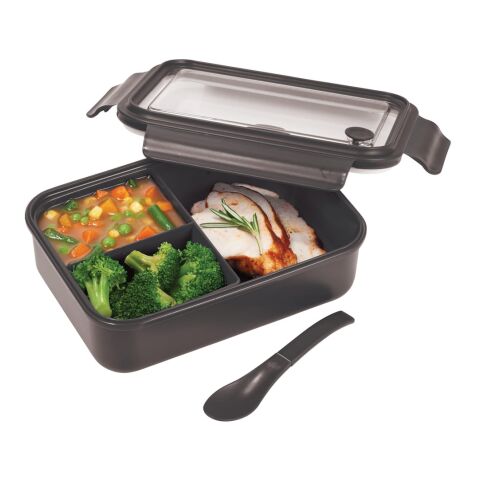 Three Compartment Food Storage Bento Box Black | No Imprint | not available | not available