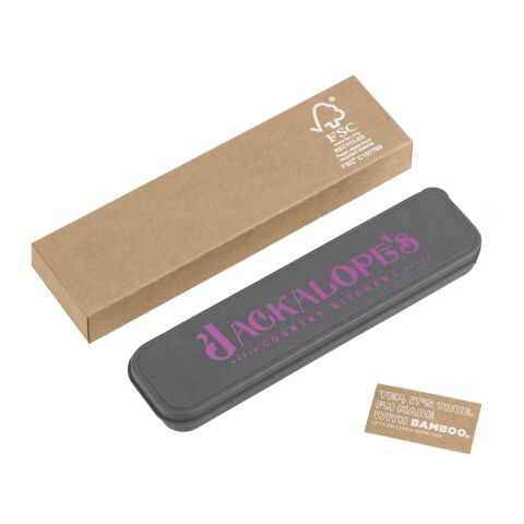 Bamboo Fiber Cutlery Set Black | No Imprint | not available | not available