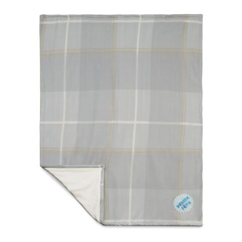 Plaid Fleece Sherpa Blanket Gray