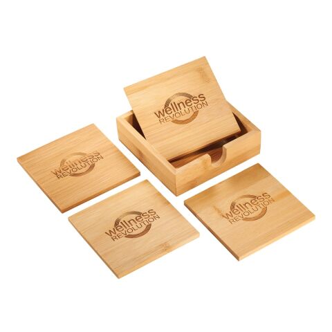 FSC Bamboo Coaster Set Standard | Natural | No Imprint | not available | not available