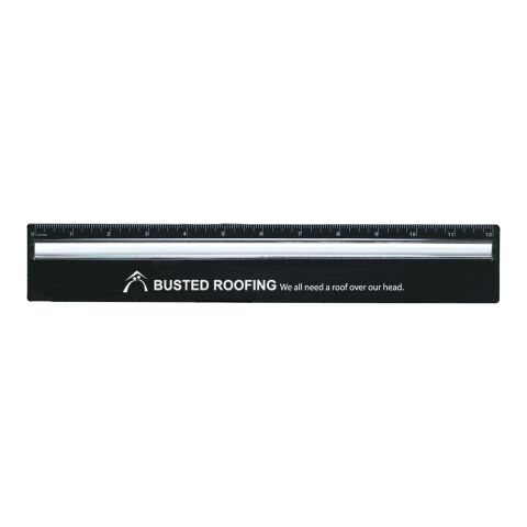 Plastic 12&quot; Ruler With Magnifying Glass Black | No Imprint | not available | not available