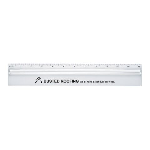 Plastic 12" Ruler With Magnifying Glass White