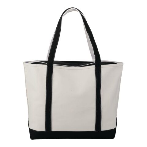 Baltic 24oz Cotton Canvas Tall Zippered Boat Tote Black