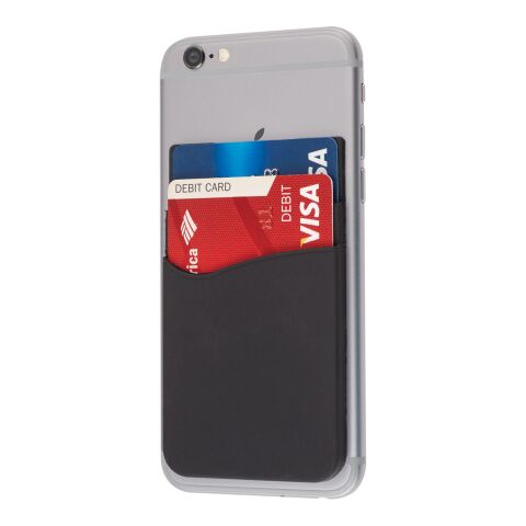 Dual Pocket Silicone Phone Wallet Black | No Imprint | not available | not available