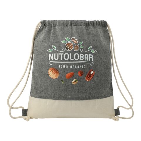 Split Recycled Cotton Drawstring Bag Natural-Black | No Imprint | not available | not available