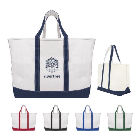 The Madelyn Cotton Canvas Tote Bag Natural with Forest | No Imprint | not available | not available