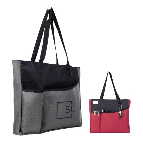 Delegate Heathered Tote Bag Black with Red | No Imprint | not available | not available