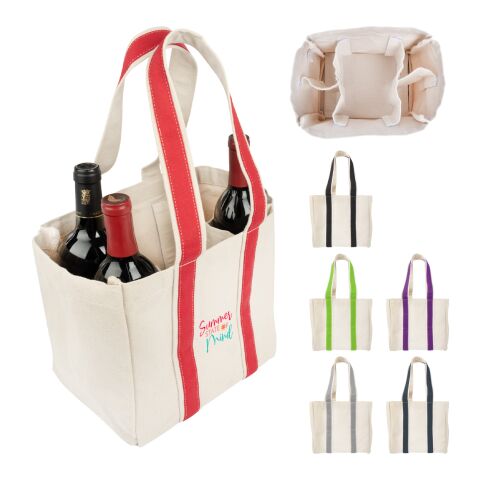 Quatre Wine Bottle Tote Bag Natural with Forest | No Imprint | not available | not available