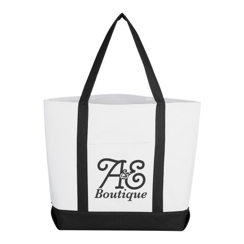 Pocket Shopper Tote Bag White/Black | No Imprint | not available | not available
