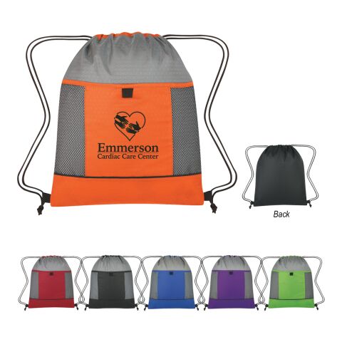Honeycomb Ripstop Drawstring Bag Red with Gray | No Imprint | not available | not available
