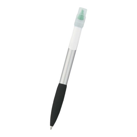Neptune Pen With Highlighter Silver with Green