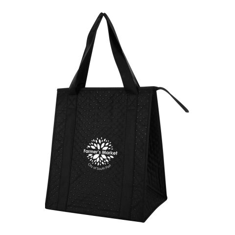 Dimples Non-Woven Cooler Tote Bag Black | No Imprint | not available | not available