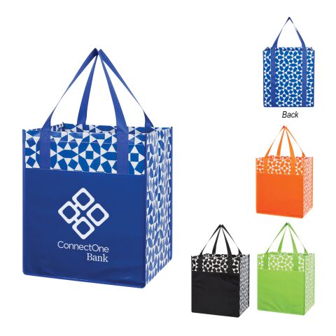 Non-Woven Geometric Shopping Tote Bag Black | No Imprint | not available | not available