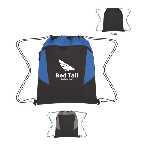 Tahoe Heathered Drawstring Backpack Black with Red | No Imprint | not available | not available