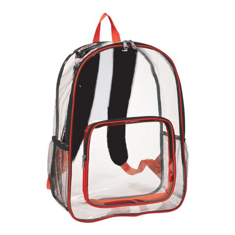Clear Backpack Red