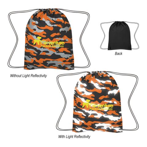 Reflective Camo Drawstring Sports Pack Orange | No Imprint | not available | not available