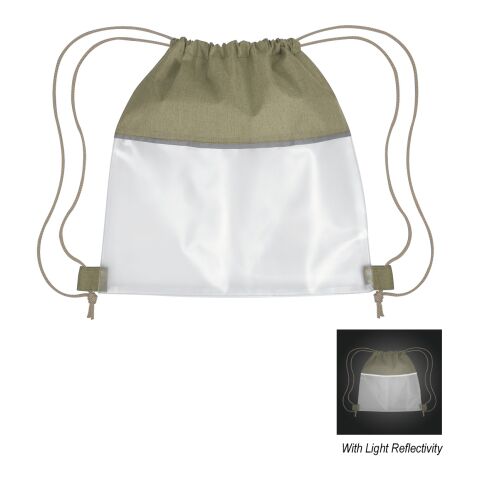 Reflective Heathered Frost Drawstring Bag Olive | No Imprint | not available | not available