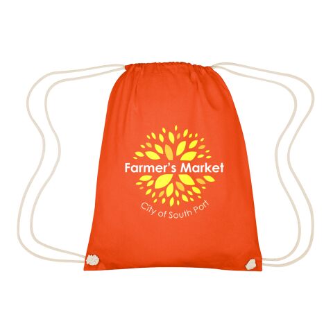 Cooper Cotton Drawstring Bag Metallic Orange