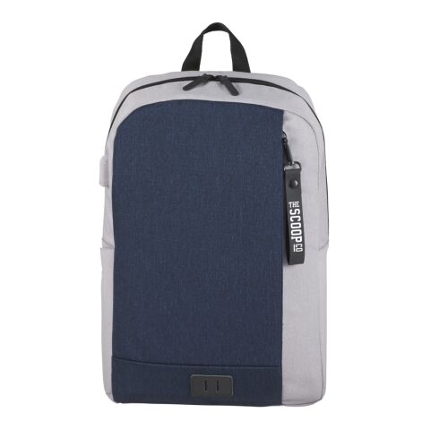 NBN Whitby Slim 15" Computer Backpack w/ USB Port Navy Blue-Gray | No Imprint | not available | not available