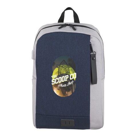 NBN Whitby Slim 15&quot; Computer Backpack w/ USB Port Navy Blue-Gray | No Imprint | not available | not available